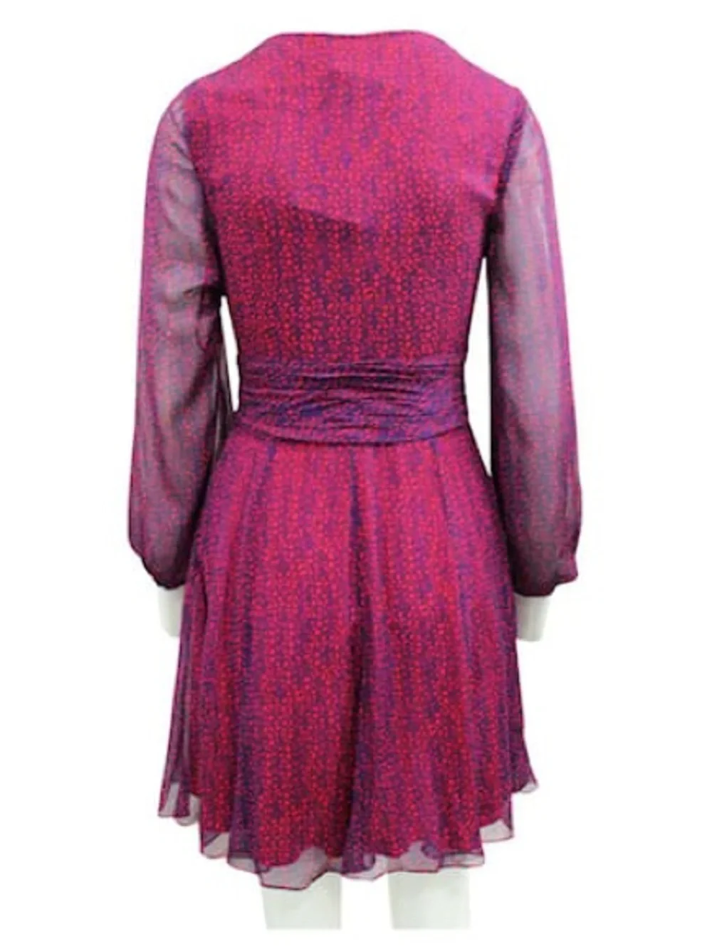 DIANE VON FURSTENBERG Dvf Ashlynn Surplice Silk Purple Red Wrap Dress Mini 2